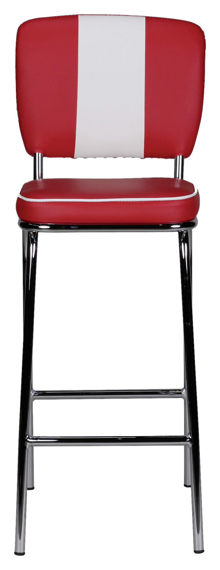 Barhocker rot weiß Chrom Kunstleder Stoff Chrom B/H/T: ca. 40x110x38 cm
