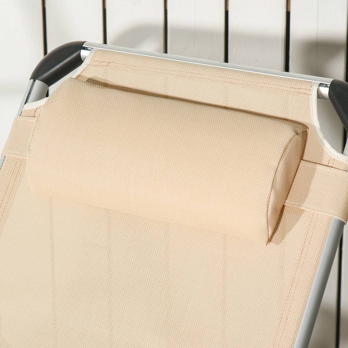 Outsunny Gartenliege beige Aluminium B/H/L: ca. 60x28x189 cm