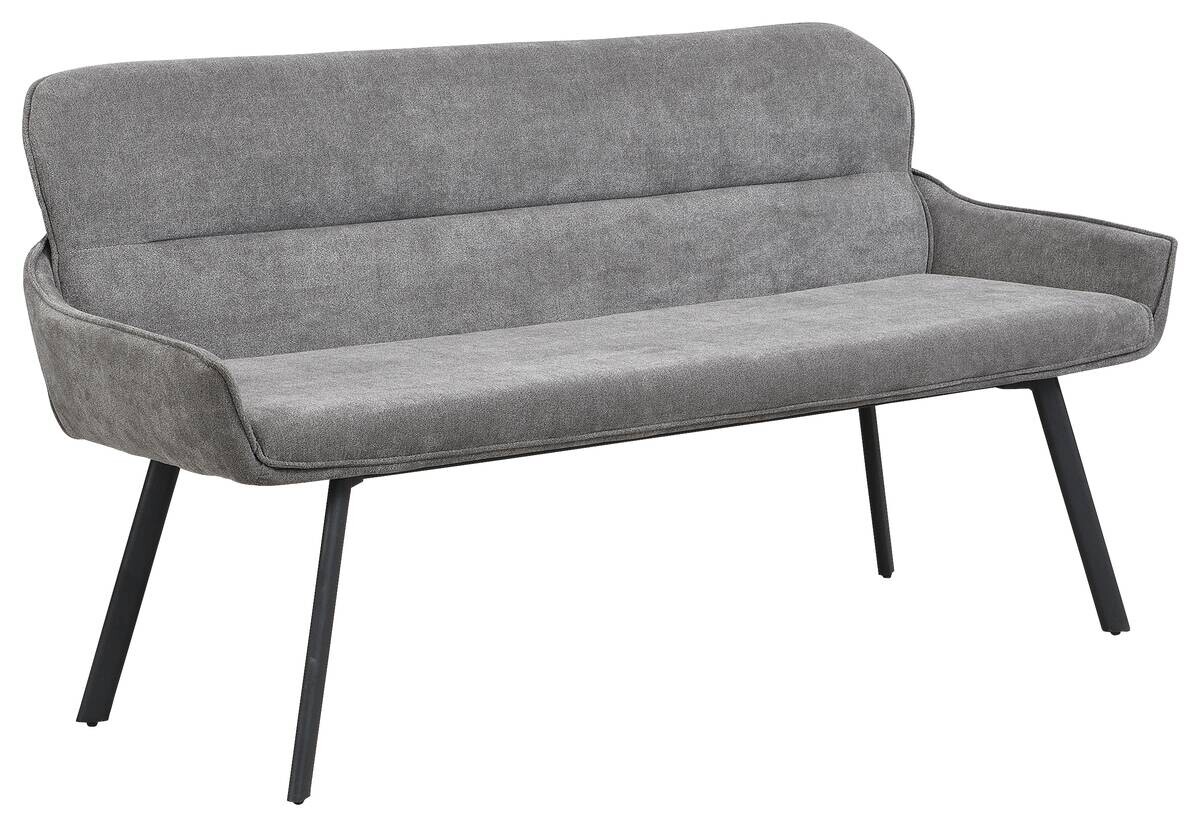 Sitzbank RICO schwarz grau Metall Stoff B/H/T: ca. 160x90x62 cm