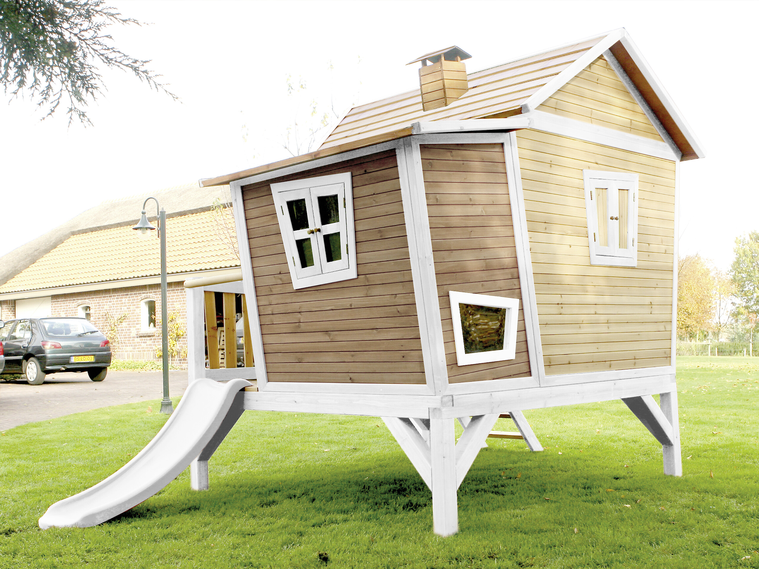 AXI Spielhaus Emma braun B/H/L: ca. 349x227x193 cm