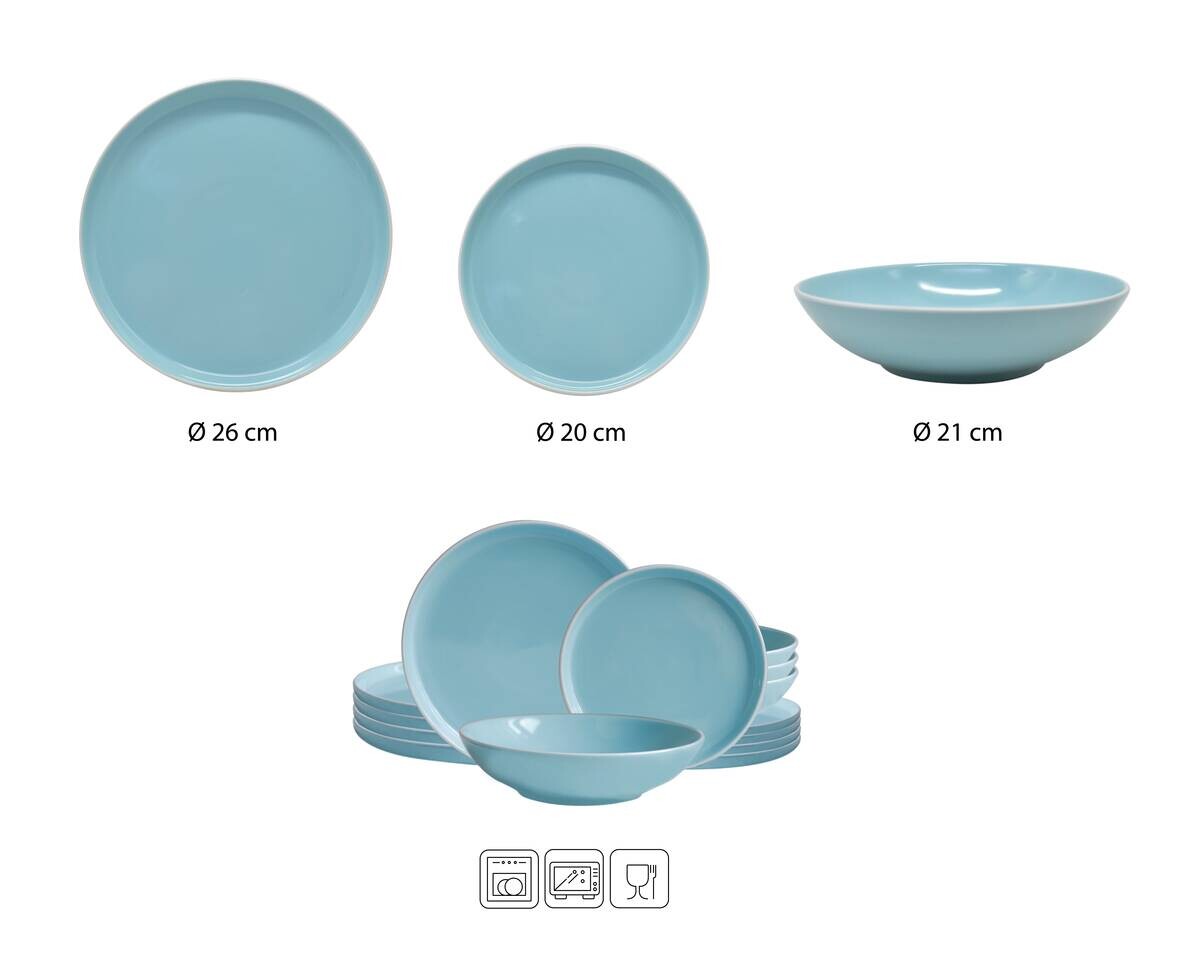 ECHTWERK Tafelservice Nerea mint Steingut 12 tlg.