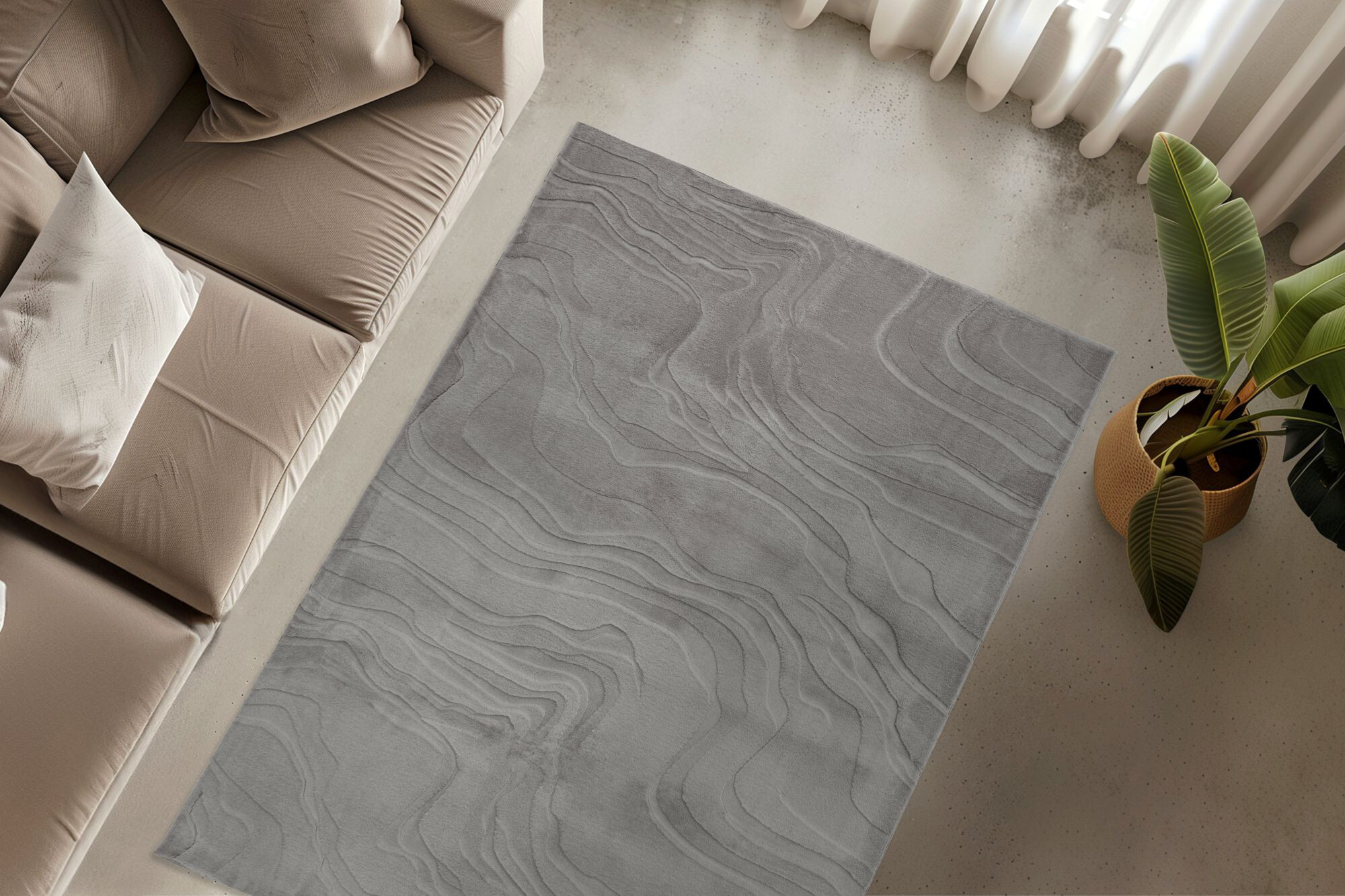 Obsession Teppich Interstellar grau B/H/L: ca. 160x16x230 cm