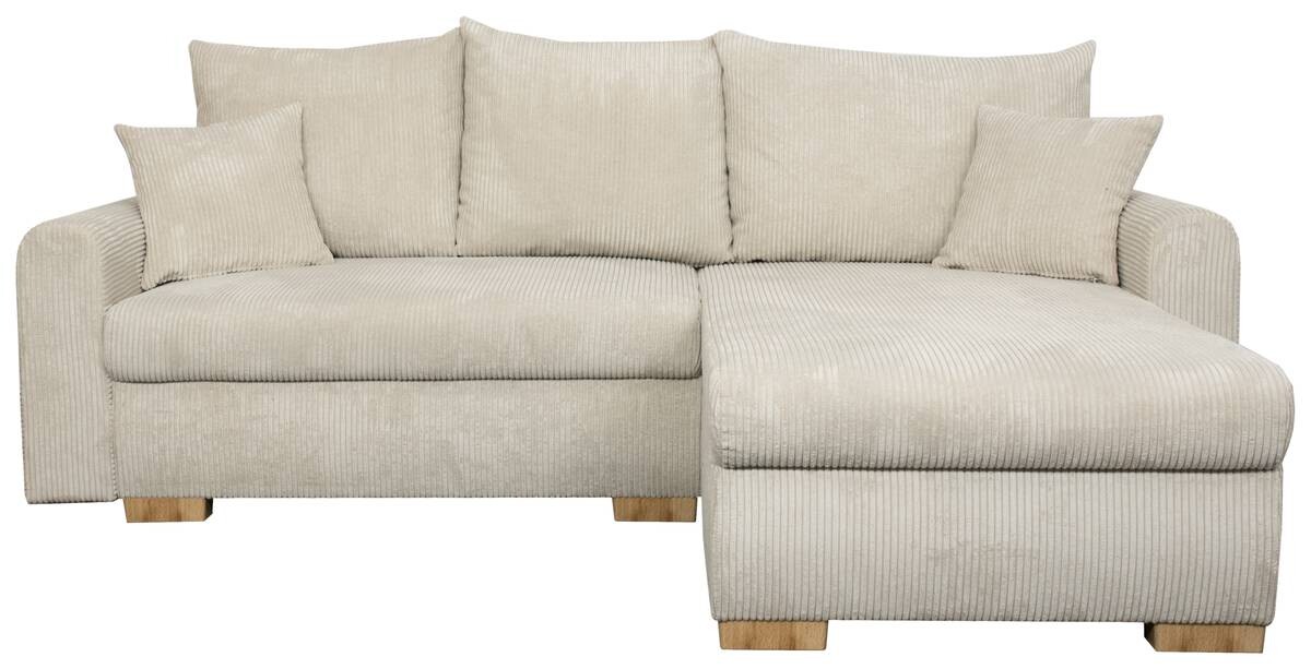 Ecksofa mit Bettfunktion und Bettkasten beige B/H/T: ca. 224,5x90x168 cm