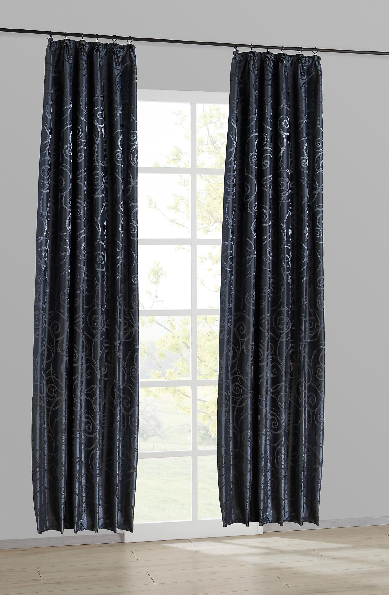 silver edition Dekovorhang Triest schwarz B/H: ca. 140x245 cm