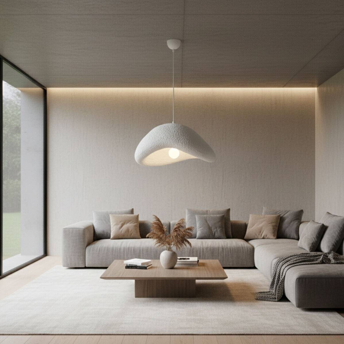 Opviq Pendelleuchte weiß Metall B/H/T/L: ca. 52x120x40x52 cm E27 1 Brennstellen