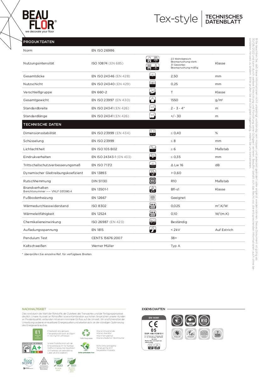 Vinylboden Texstyle Eiche rustikal B: ca. 300 cm pro m²
