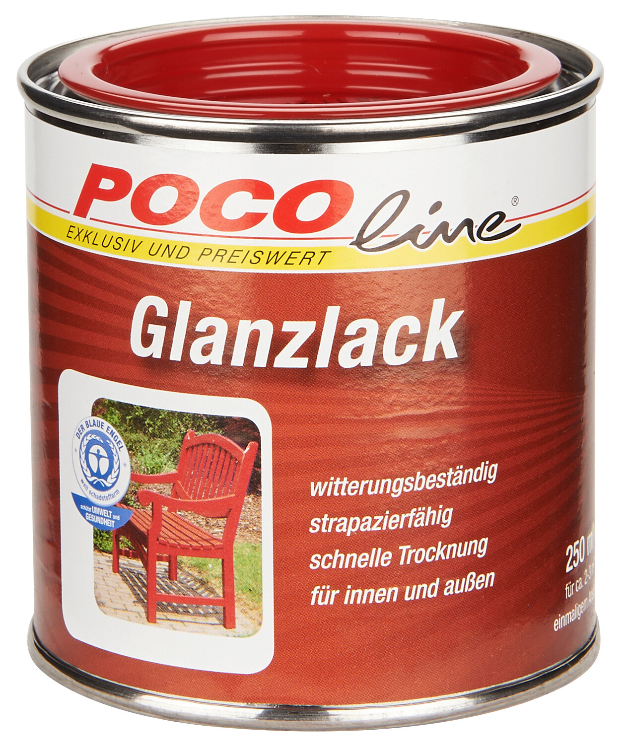 POCOline Acyl Buntlack feuerrot glänzend ca. 0,25 l