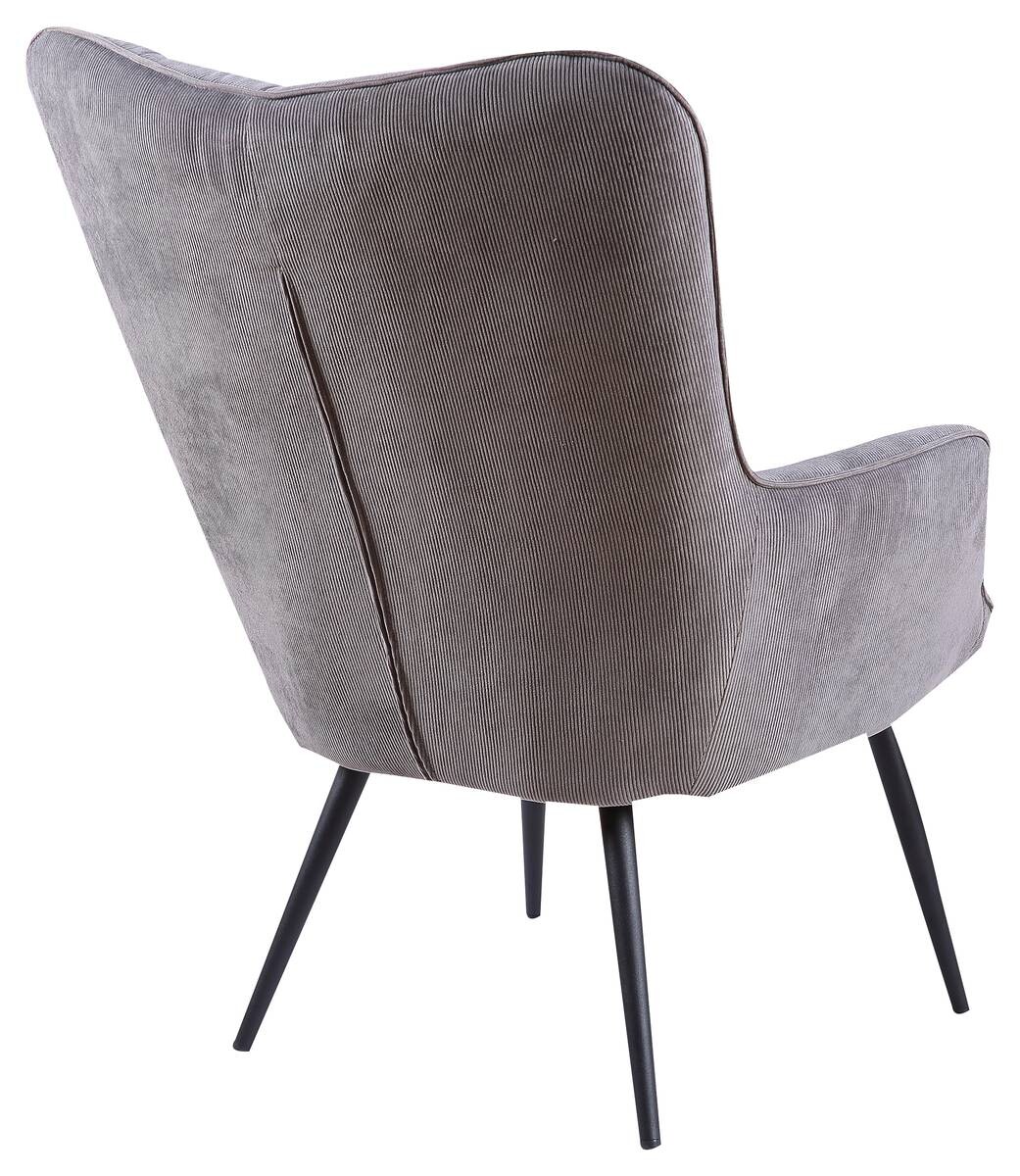 byLIVING Sessel UTA grau schwarz Stoff Metall B/H/T: ca. 72x97x80 cm