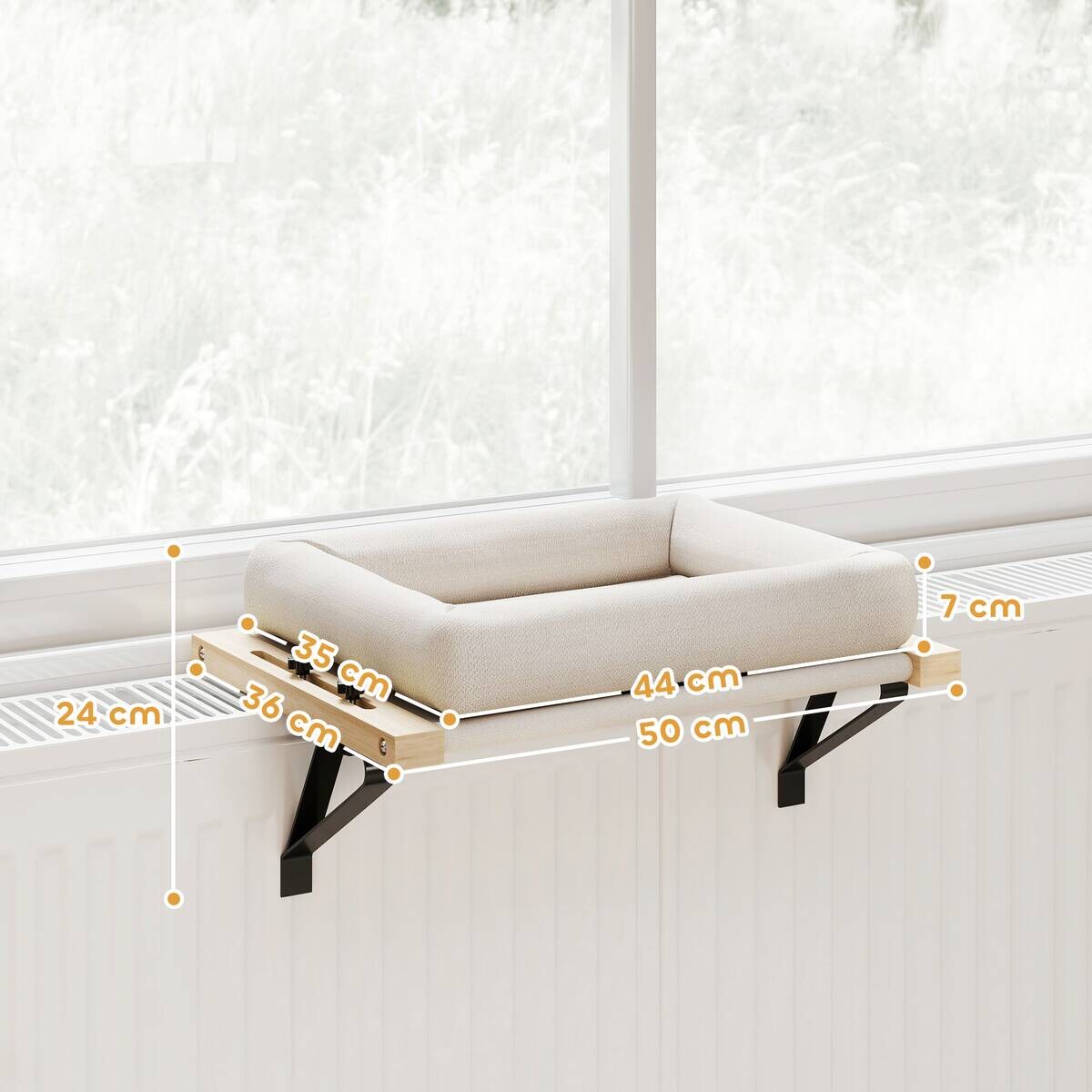 PawHut Katzenbett cremeweiß Polyester B/H/L: ca. 36x24x50 cm