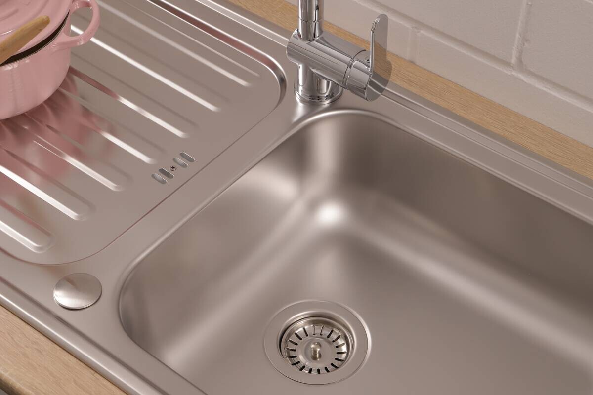 Respekta Einbauspüle Riverside Edelstahl B/H/T: ca. 100x17,5x50 cm