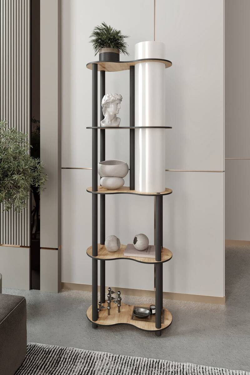 Opviq Stehleuchte nussbaum PVC MDF B/H/T/L/D: ca. 17x150x17x17x17 cm E27 1 Brennstellen