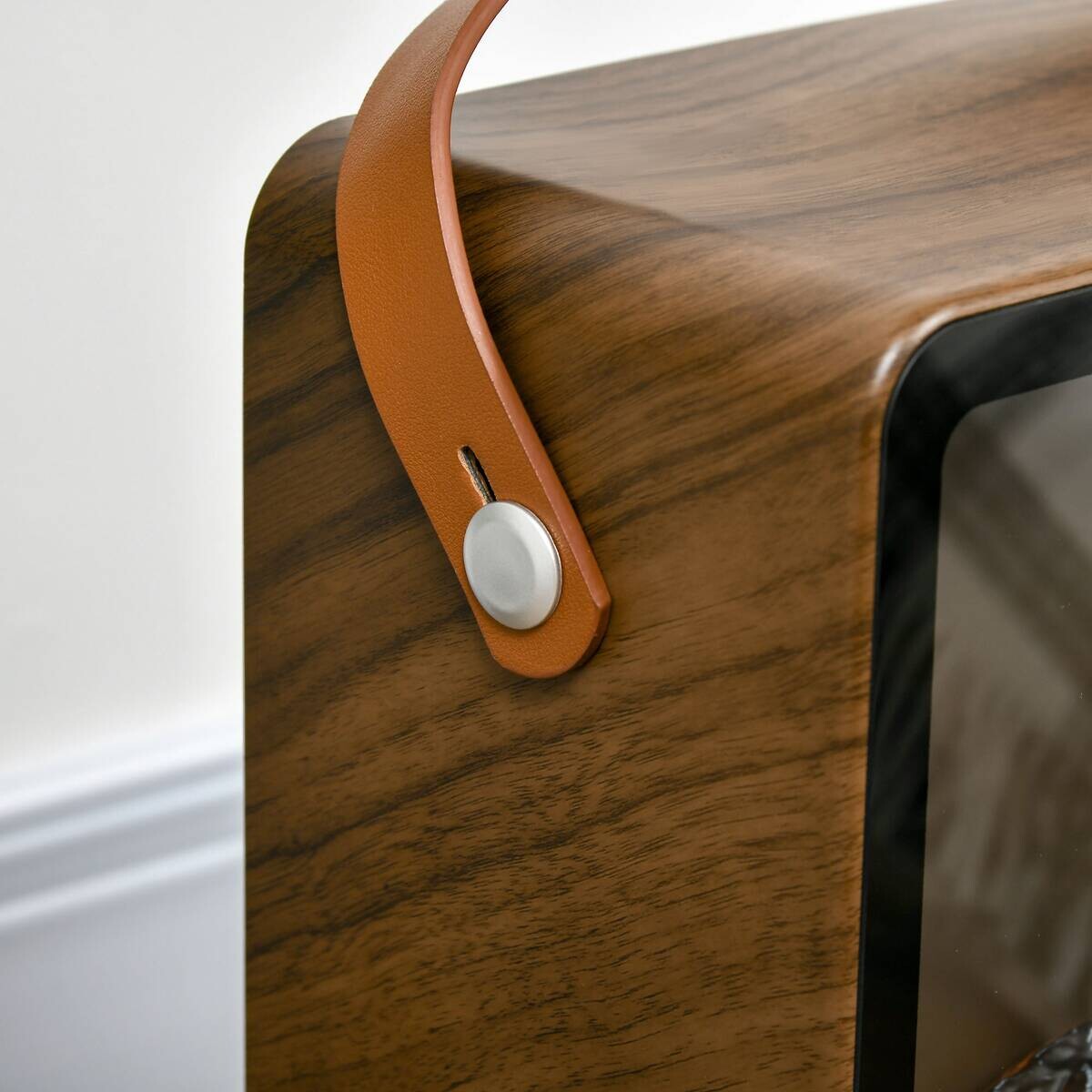 HOMCOM Elektro-Feuerstelle 820-348V90WN braun Edelstahl Polypropylen Kunststoff B/H/L: ca. 17,5x30,3x37,4 cm ca. 1500 W