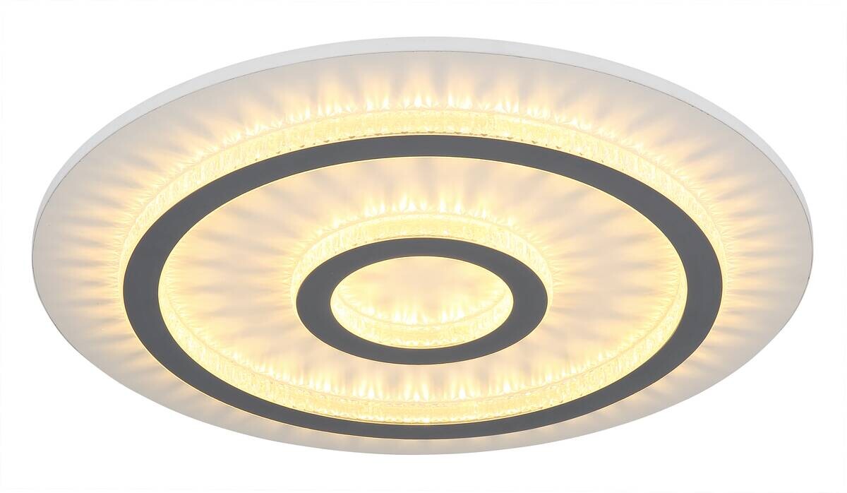 GLOBO LED-Deckenleuchte hellgrau klar weiß Kunststoff Metall H/D: ca. 5,5x45 cm 1 Brennstellen