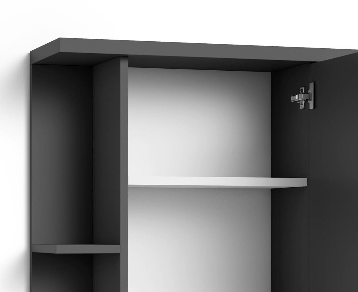 Spiegelschrank NEBRASKA anthrazit B/H/T: ca. 60x70x25 cm