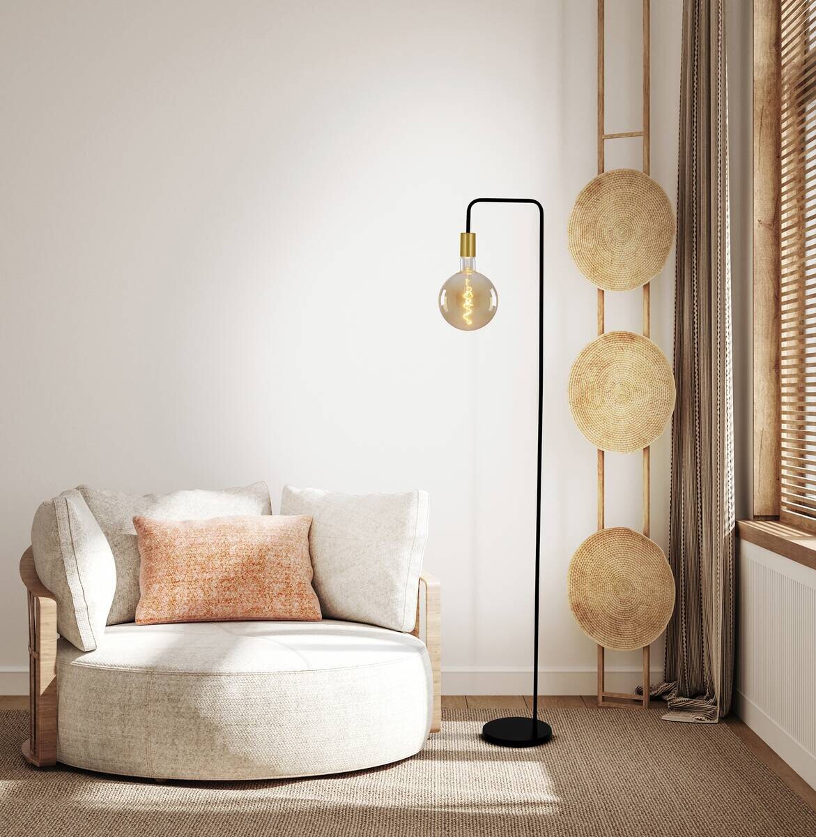 Näve Leuchten Stehleuchte 2097222 schwarz Kunststoff Metall B/H/T: ca. 20,5x150x20,5 cm 1 Brennstellen