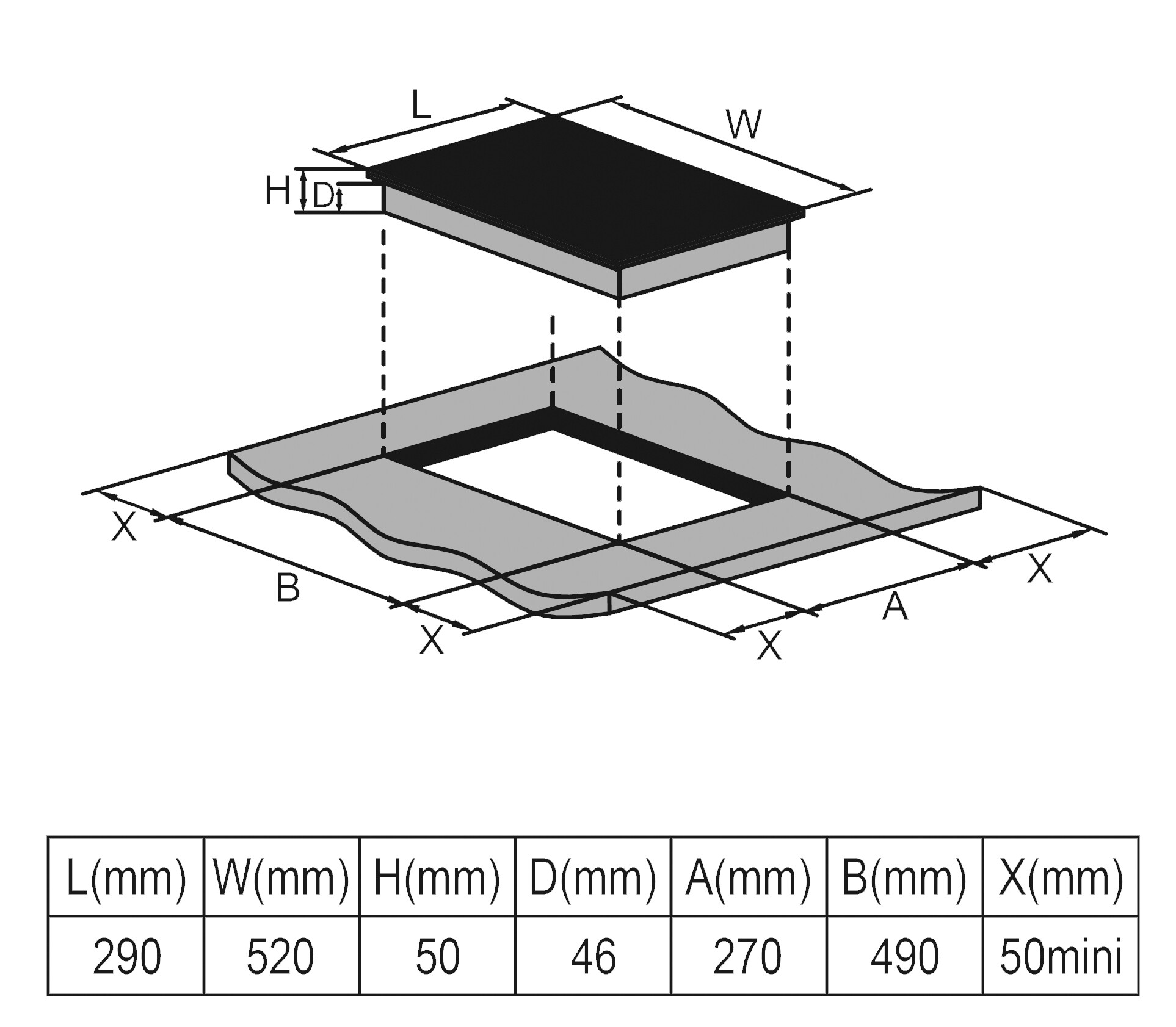 PKM Glaskeramikkochfeld EB-GK-2TCG B/H/T: ca. 29x5,1x52 cm