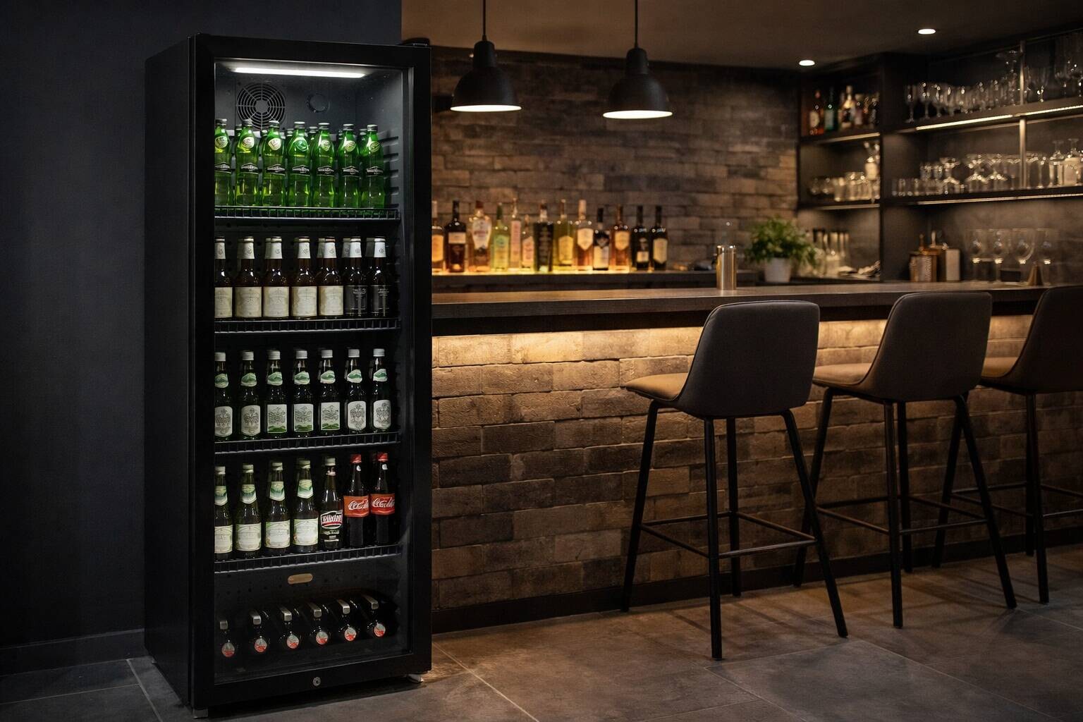 POCOline Kühlschrank GTK140-237CS schwarz B/H/T: ca. 54x140x55 cm