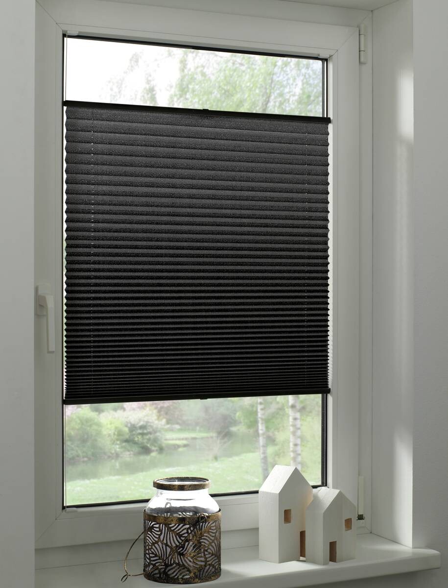 Boviva Spannplissee schwarz B/L: ca. 40x130 cm