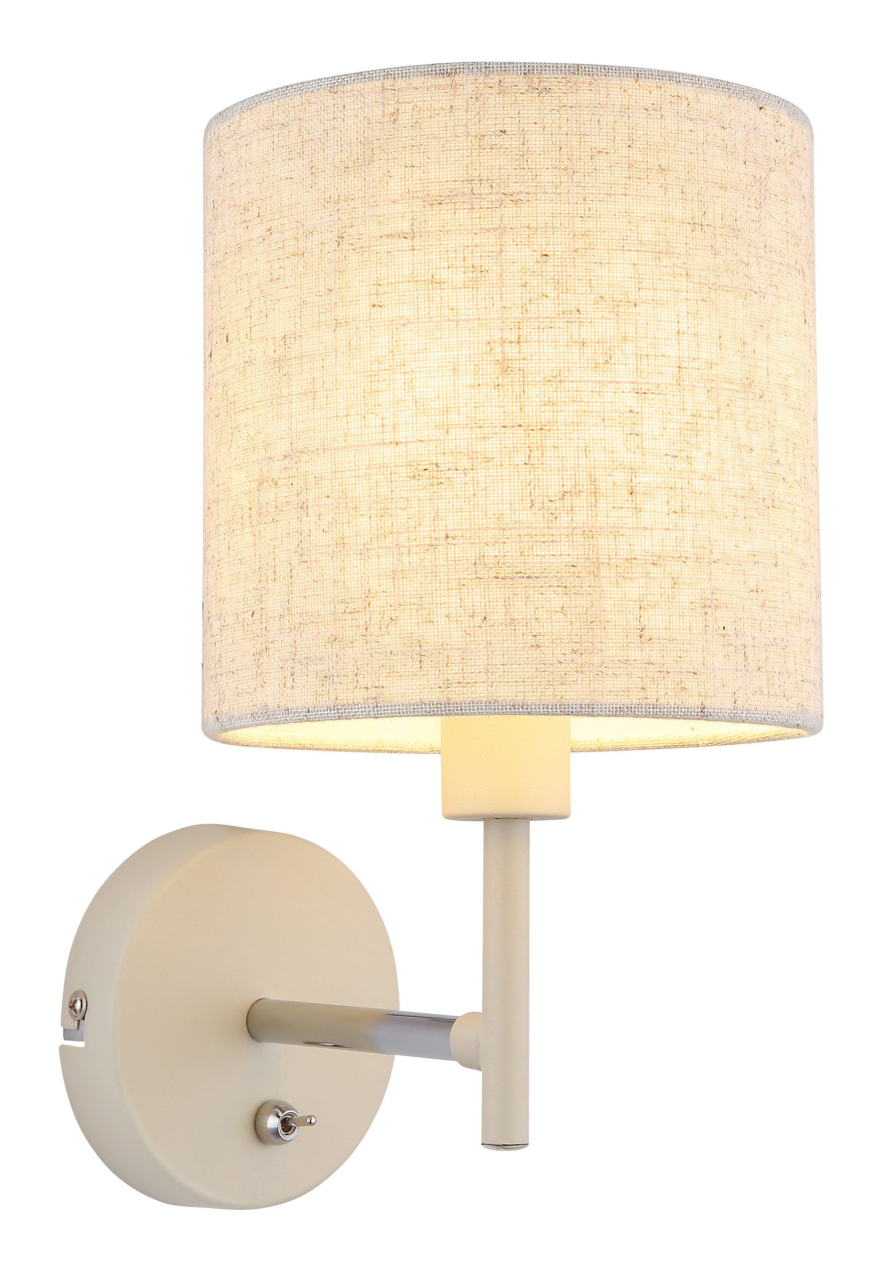 Wandleuchte sand Textil Metall B/H/L: ca. 20x26x15 cm