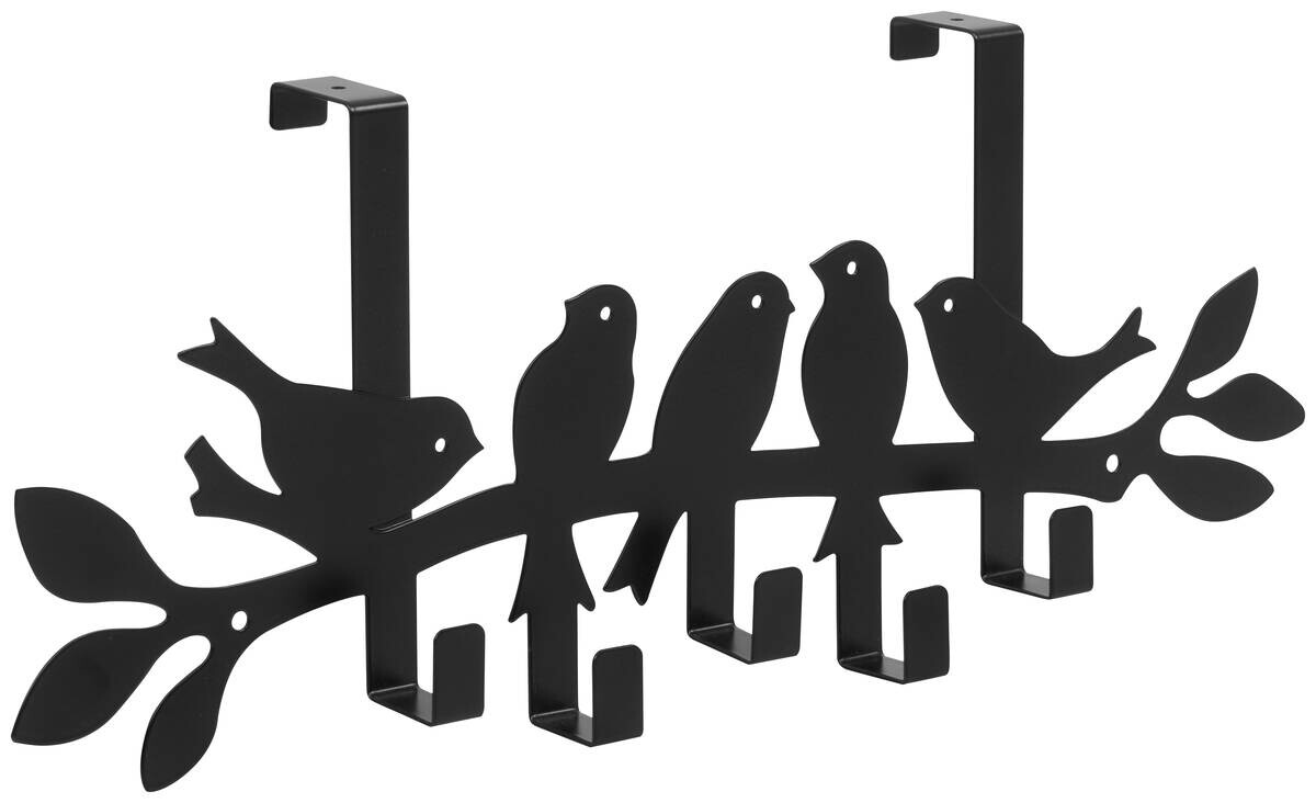 Garderobenleiste Birds schwarz Metall B/H/T: ca. 48x19x7 cm Garderobenleiste Birds schwarz Metall B/H/T: ca. 48x19x7 cm