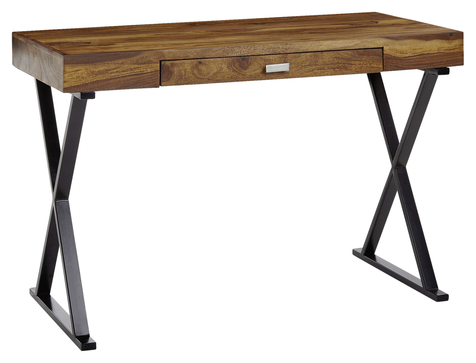 Schreibtisch natur schwarz pulverbeschichtet B/H/T: ca. 120x78x55 cm