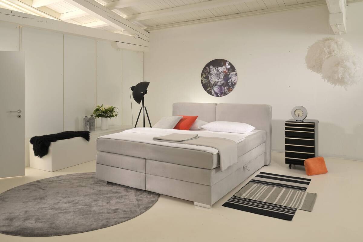 Boxspringbett Happy grau hell Liegefläche B/L: ca. 180x200 cm Boxspringbett Happy grau hell Liegefläche B/L: ca. 180x200 cm