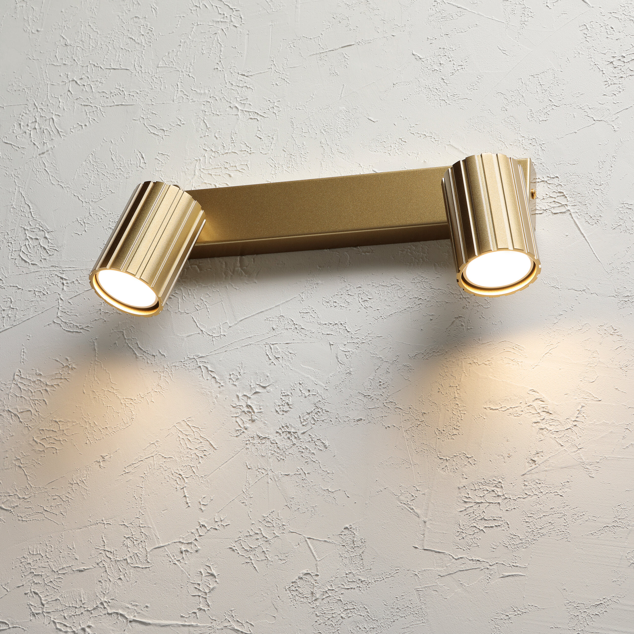 Lamkur Strahler Prisma gold Stahl B/H/L: ca. 6,5x16,5x30 cm 2 Brennstellen