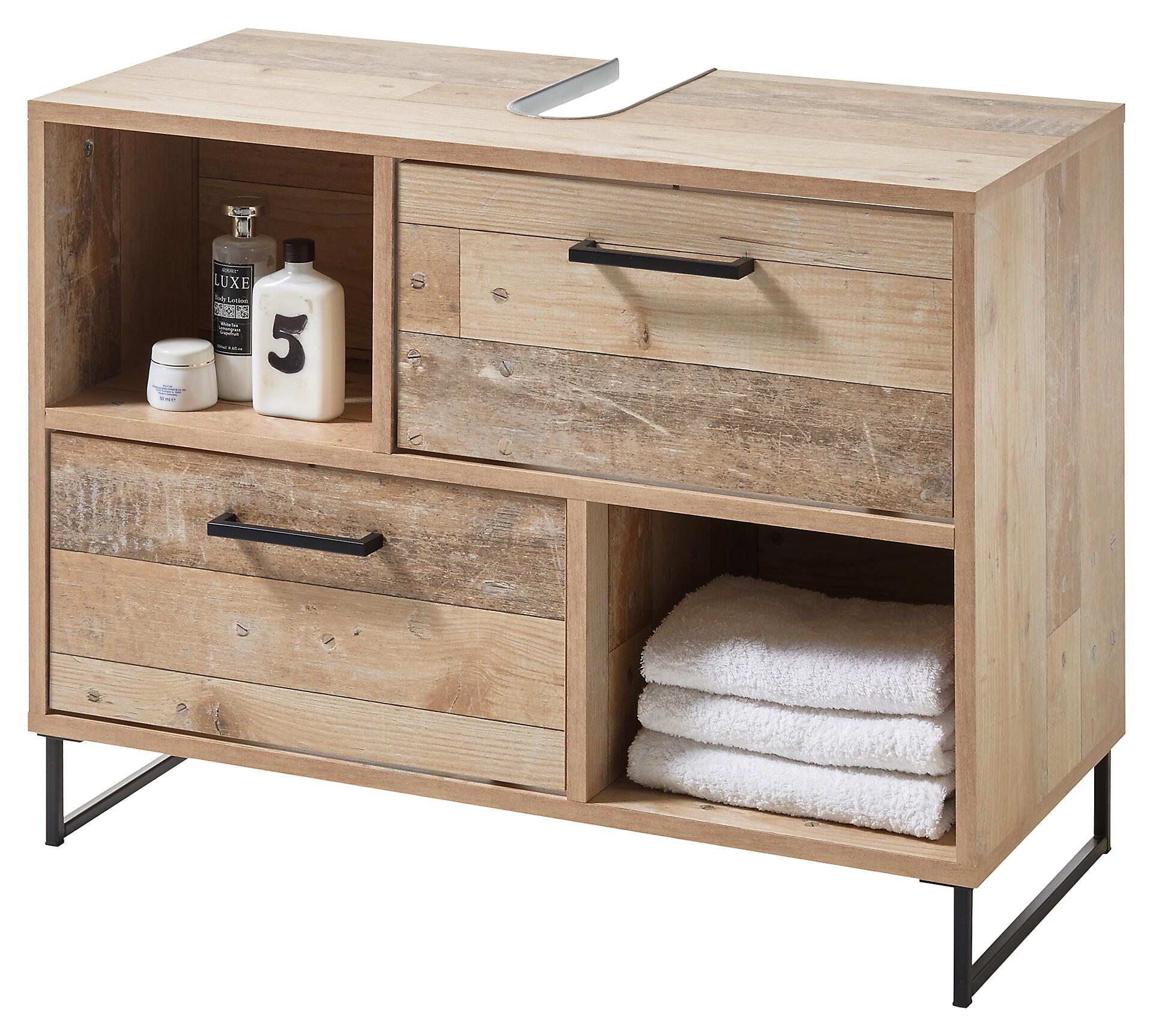 Waschbeckenunterschrank Roof Old Wood Nachbildung B/H/T: ca. 80x61x37 cm Waschbeckenunterschrank Roof Old Wood Nachbildung B/H/T: ca. 80x61x37 cm