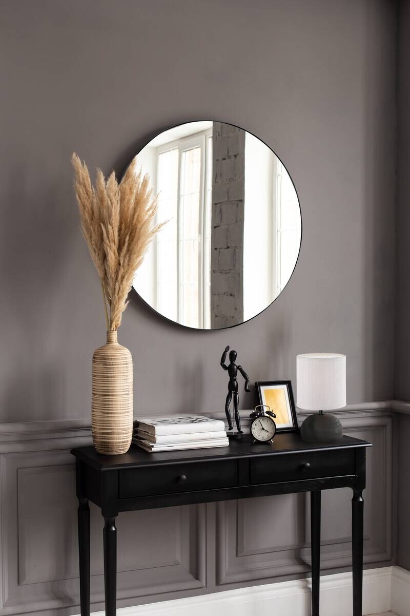 Metallspiegel Esra schwarz D: ca. 50 cm