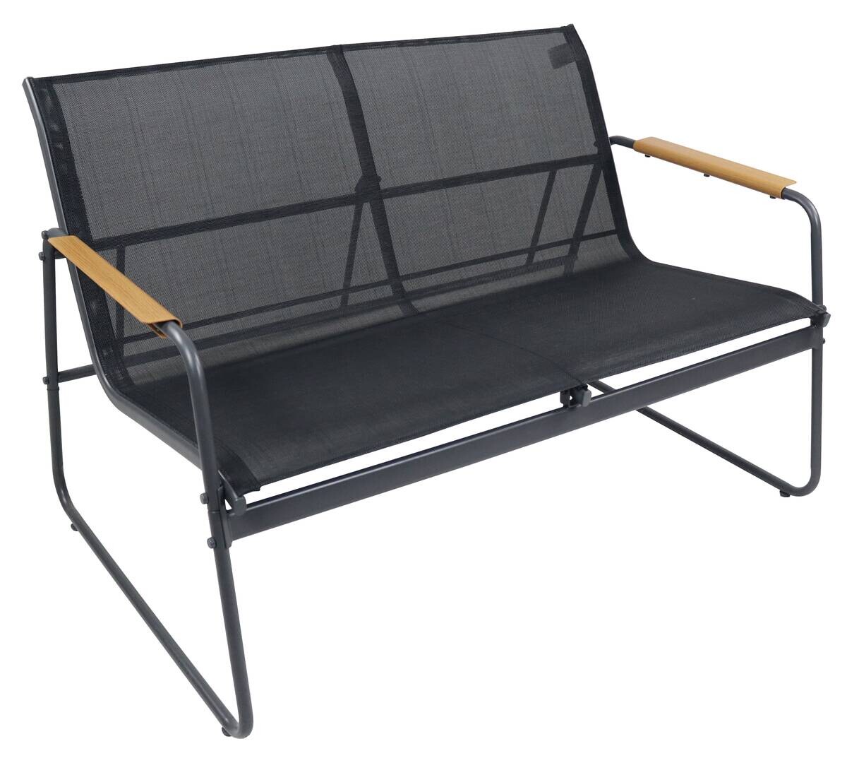 VCM Gartensitzgruppe Lexila schwarz Textilene B/H/L: ca. 110x76x74 cm