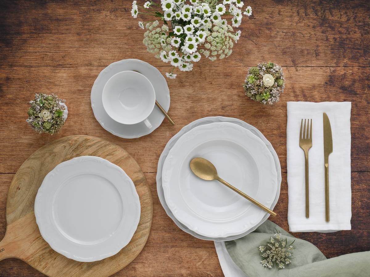 CreaTable Kombiservice Maria Theresia weiß Porzellan 30 tlg.