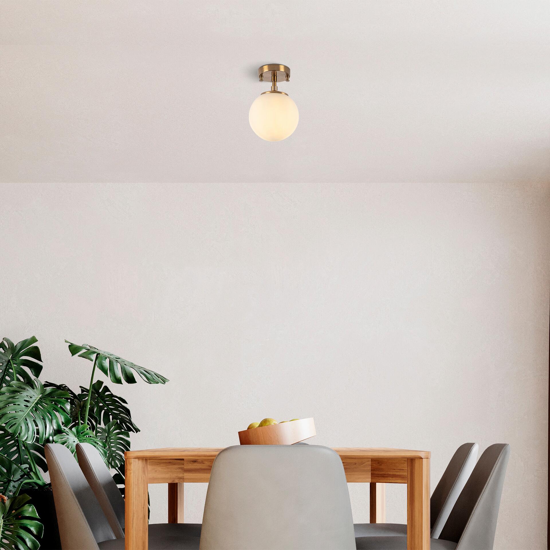 Opviq Deckenleuchte Atmaca-10220 Glas Metall B/H/T/L/D: ca. 15x23x15x15x15 cm E14 1 Brennstellen