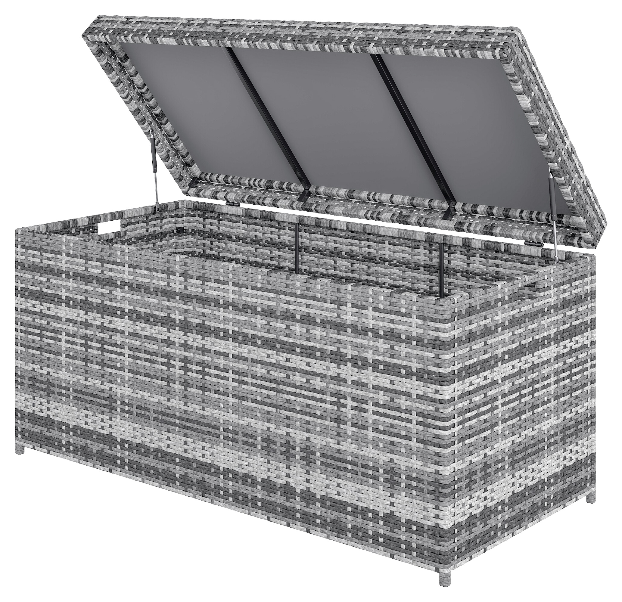 Outsunny Rattan Auflagenbox dunkelgrau Polyethylen B/H/L: ca. 61x65x130 cm