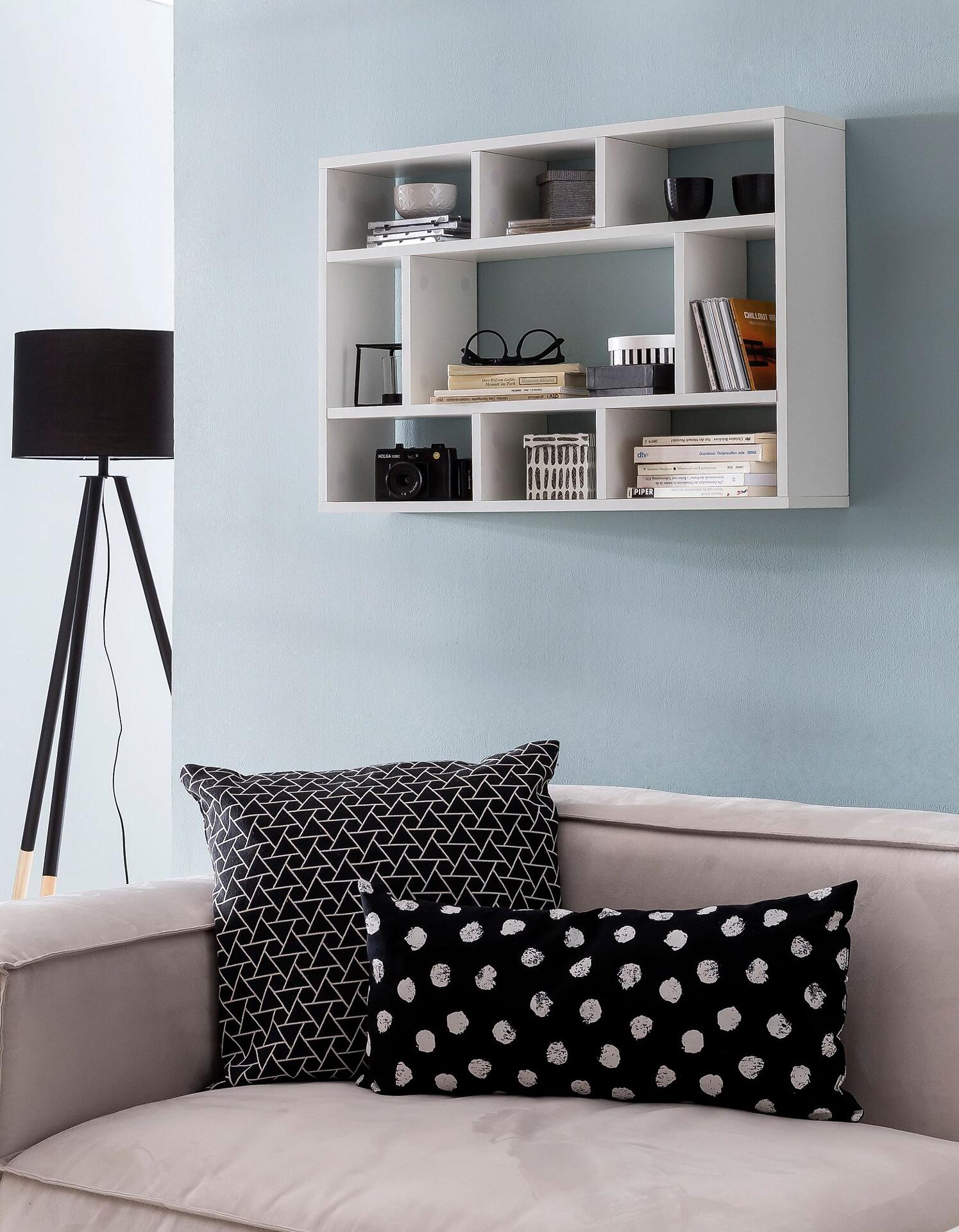 Wandregal weiß B/H/T: ca. 75x51x16 cm