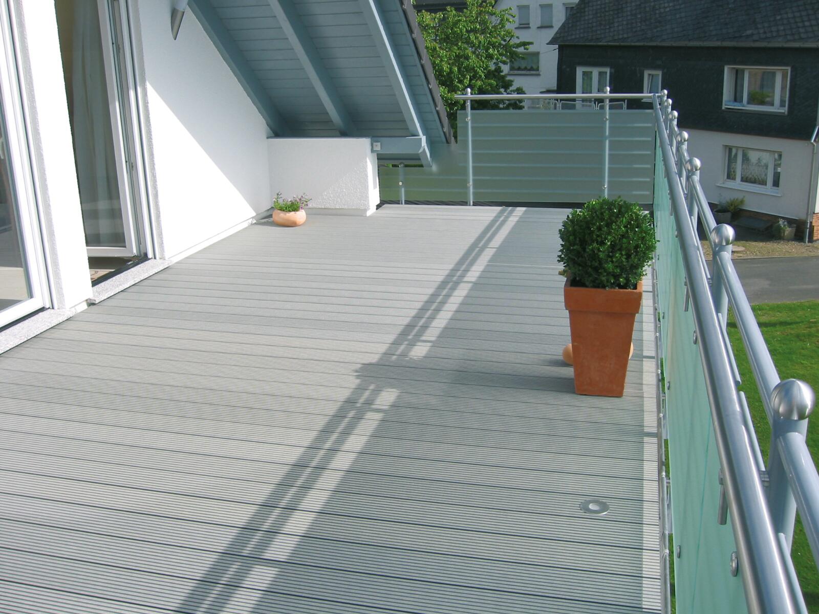 Kovalex WPC-Terrassendielen Komplettset grau B/L: ca. 300x400 cm