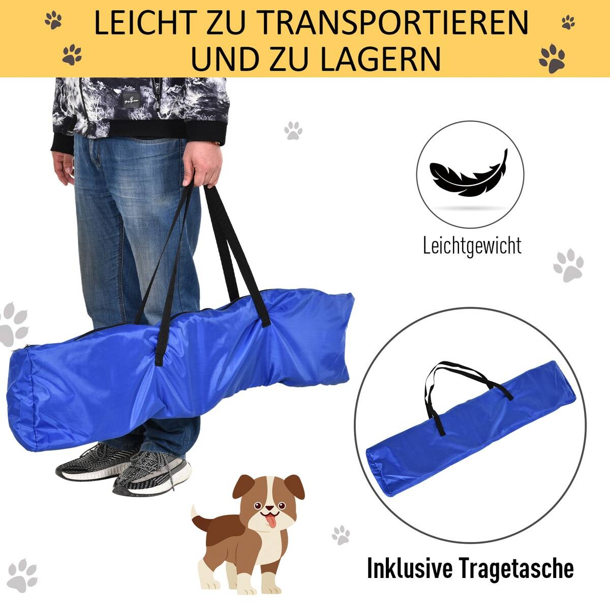 PawHut Agility gelb Kunststoff B/H/L: ca. 128x100x23 cm