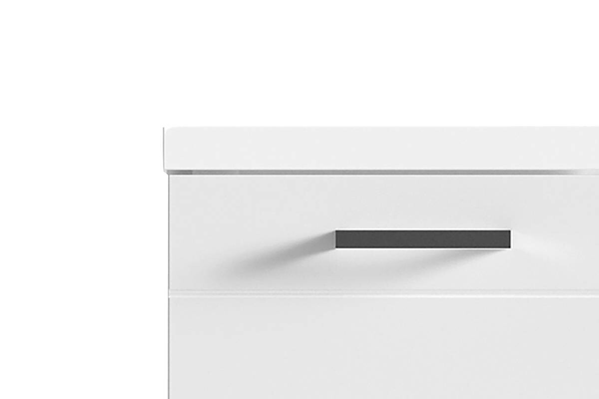 Waschbeckenunterschrank NEBRASKA weiß weiß Lack Hochglanz silber B/H/T: ca. 60x59x31,5 cm