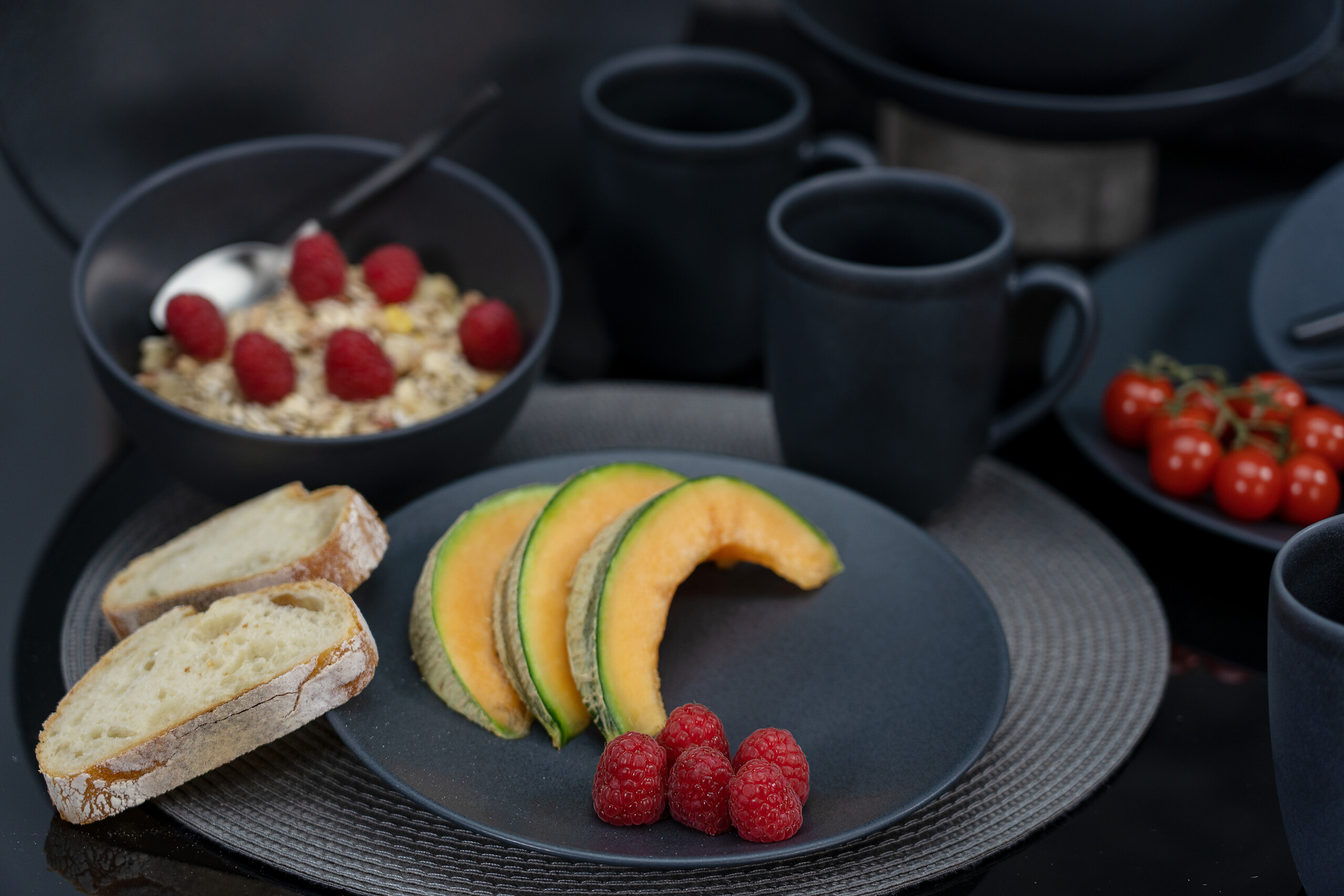 CreaTable Kombiservice Soft Touch schwarz Stein 20 tlg.