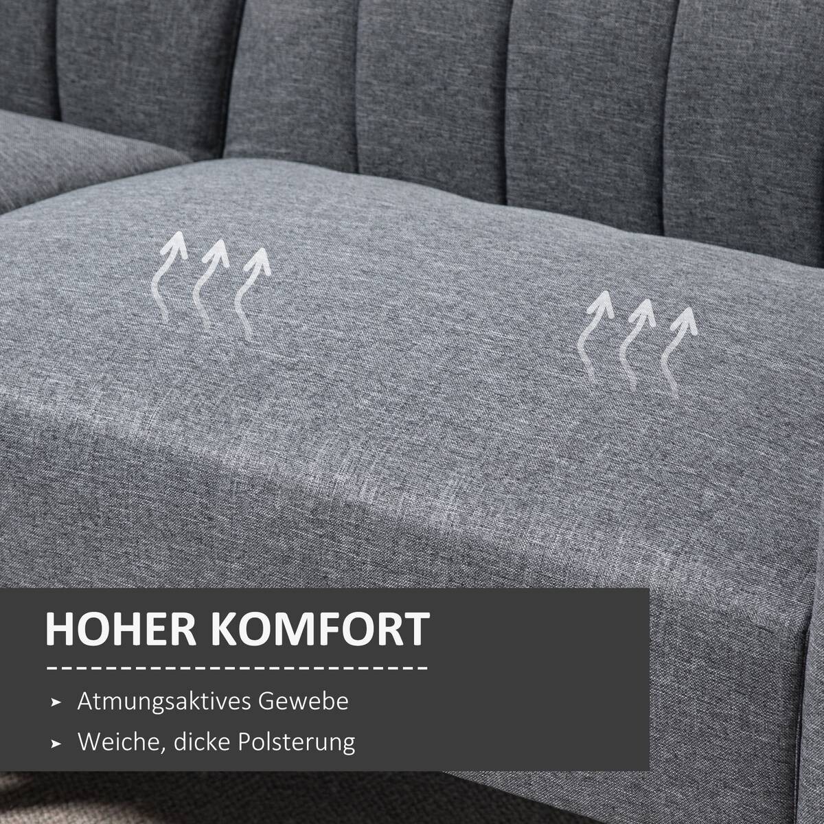 HOMCOM Schlafsofa 839-214GY grau B/H/T: ca. 173x73x75 cm