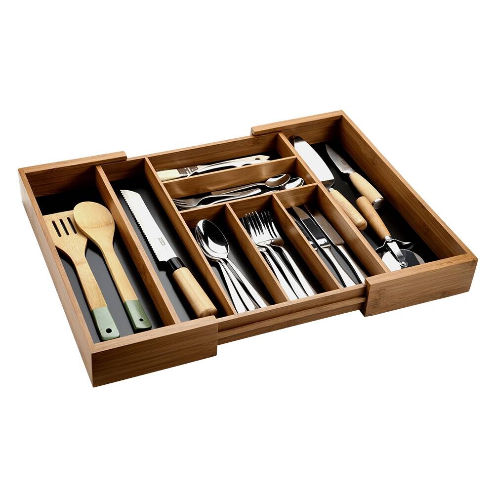 Kesper Besteckkasten braun Bambus B/H/L: ca. 43x6x34 cm