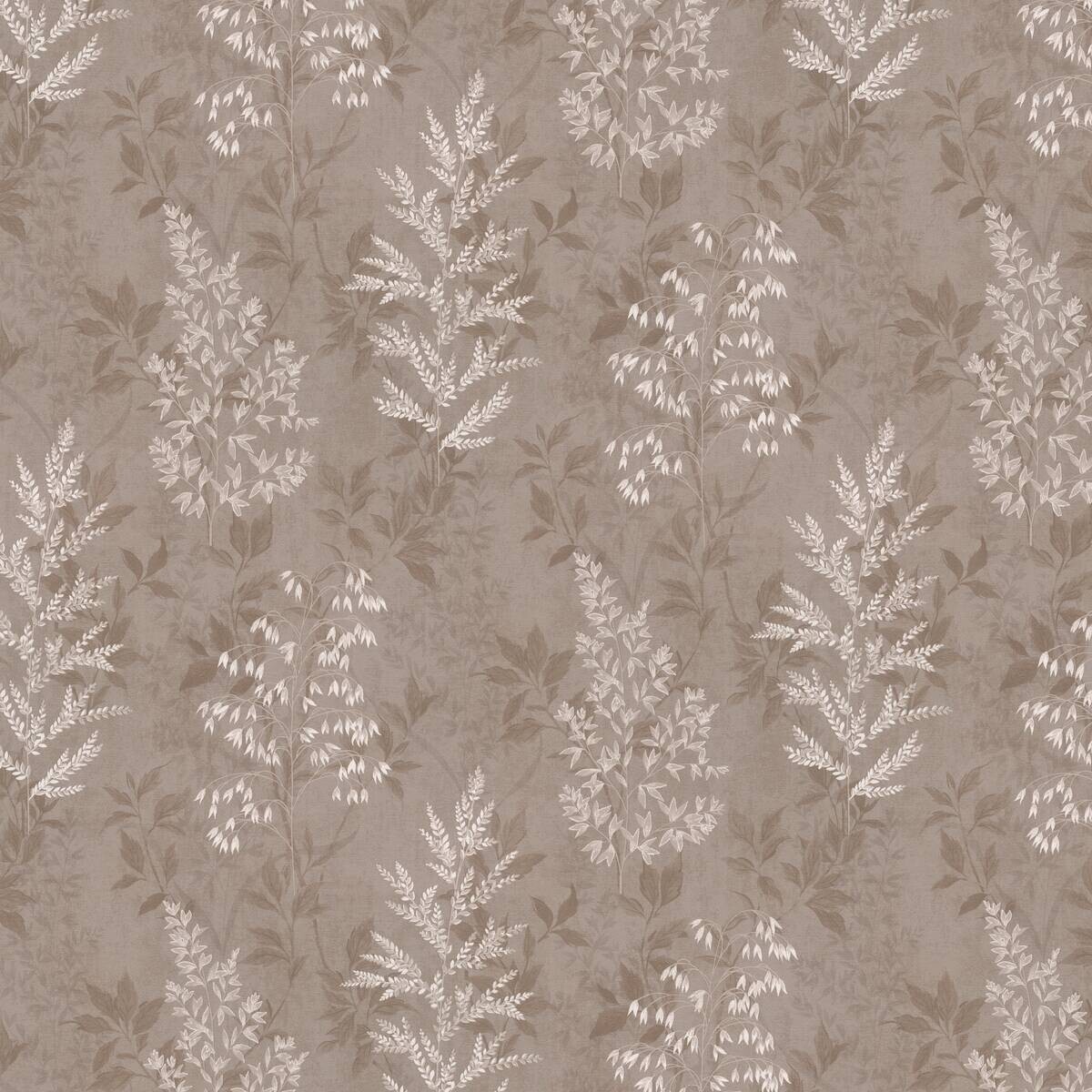 Papiertapete Blätter braun weiß B/L: ca. 53x1005 cm