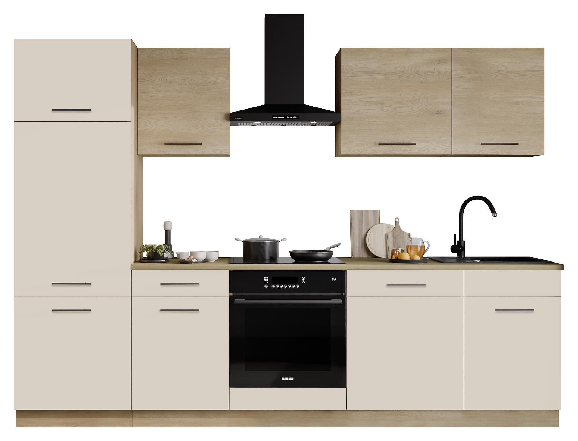 Küchenblock Max II Cashmere Eiche Nachbildung B/H/T: ca. 280x200x60 cm