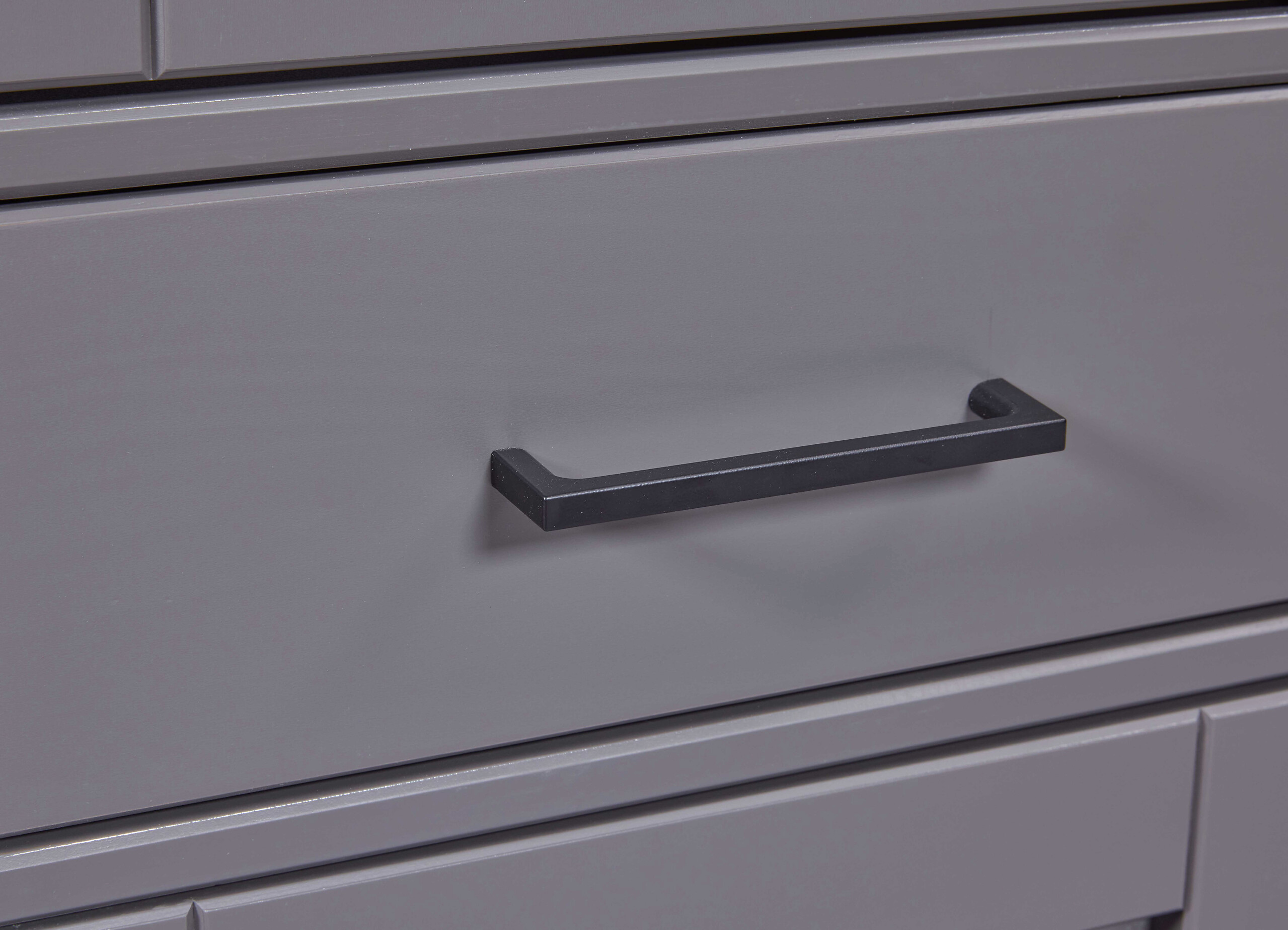 Vitrine Forenzo grau lackiert Holz B/H/L: ca. 38,4x190x90 cm