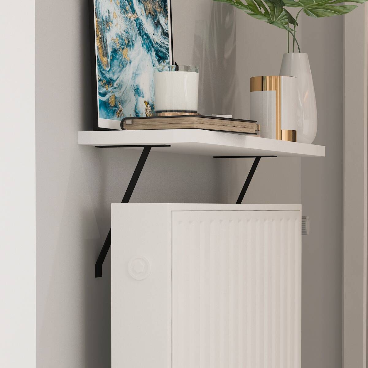 Regalhalter Adin weiß B/H/T: ca. 60x21,5x18 cm