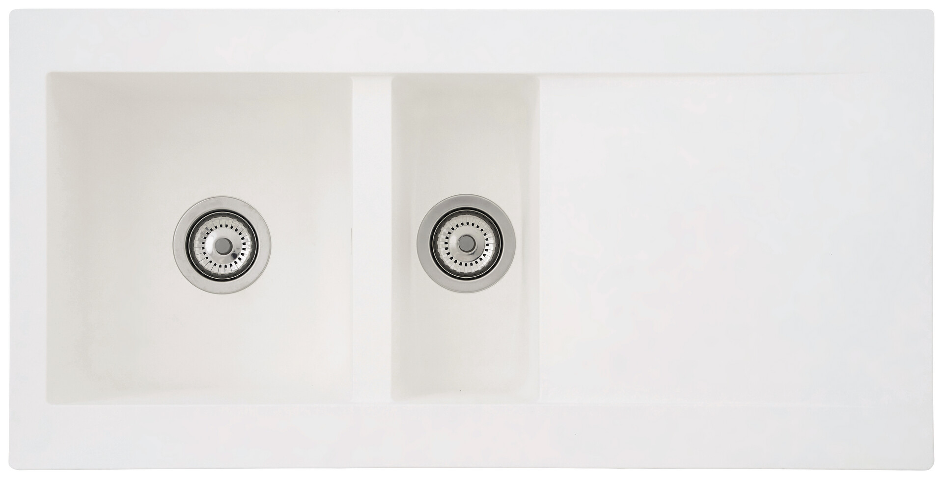 Respekta Einbauspüle Denver 1,5  100 x 50 W weiß Mineralite B/H/T: ca. 100x20x50 cm