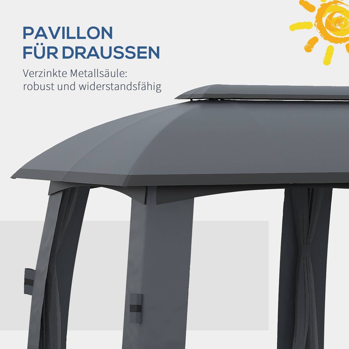 Outsunny Pavillon dunkelgrau Nylon B/H/L: ca. 600x278x300 cm