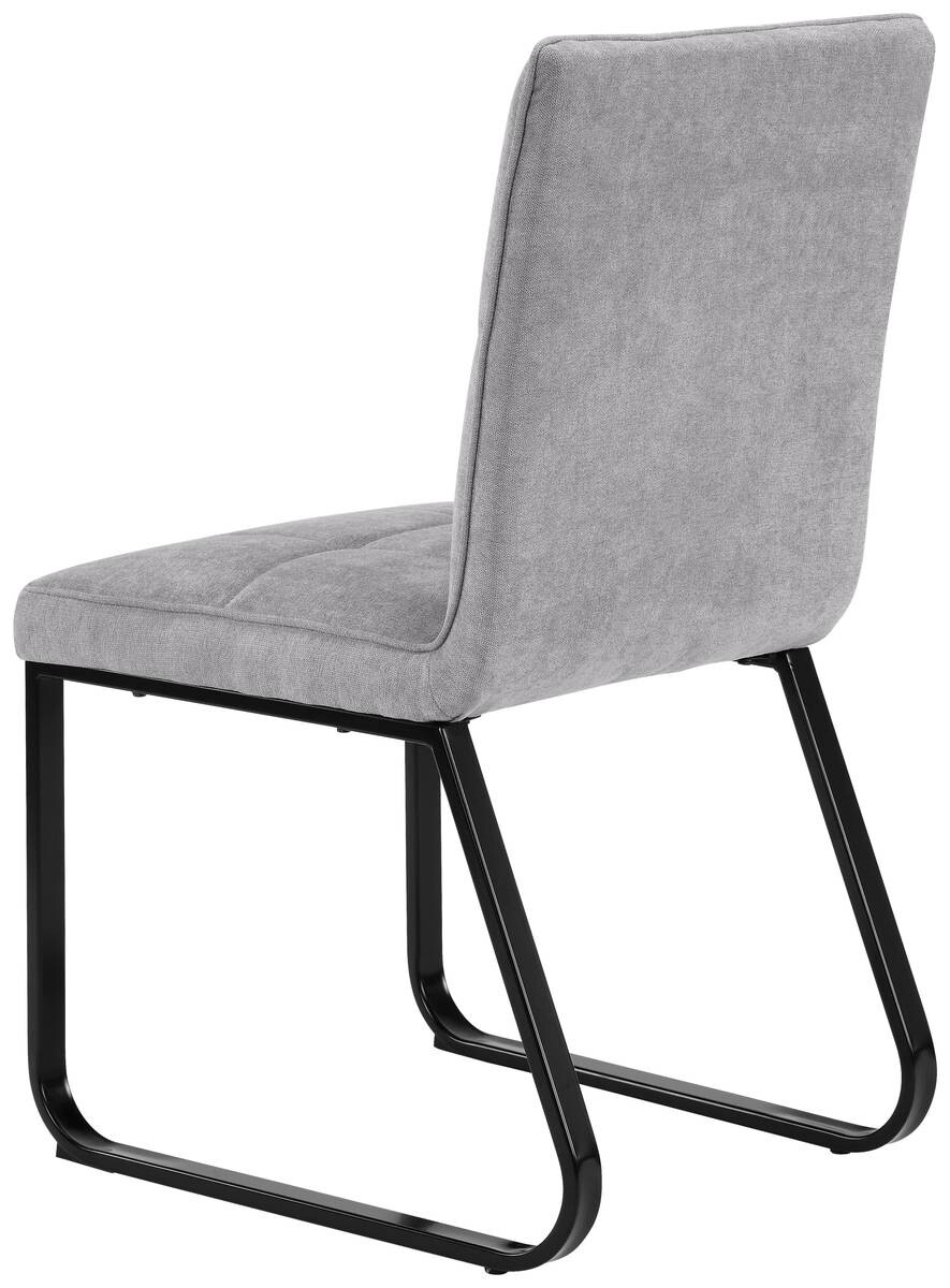 Stuhl TALEA 2er-Set hellgrau schwarz Webstoff Metall B/H/T: ca. 46x86x55 cm