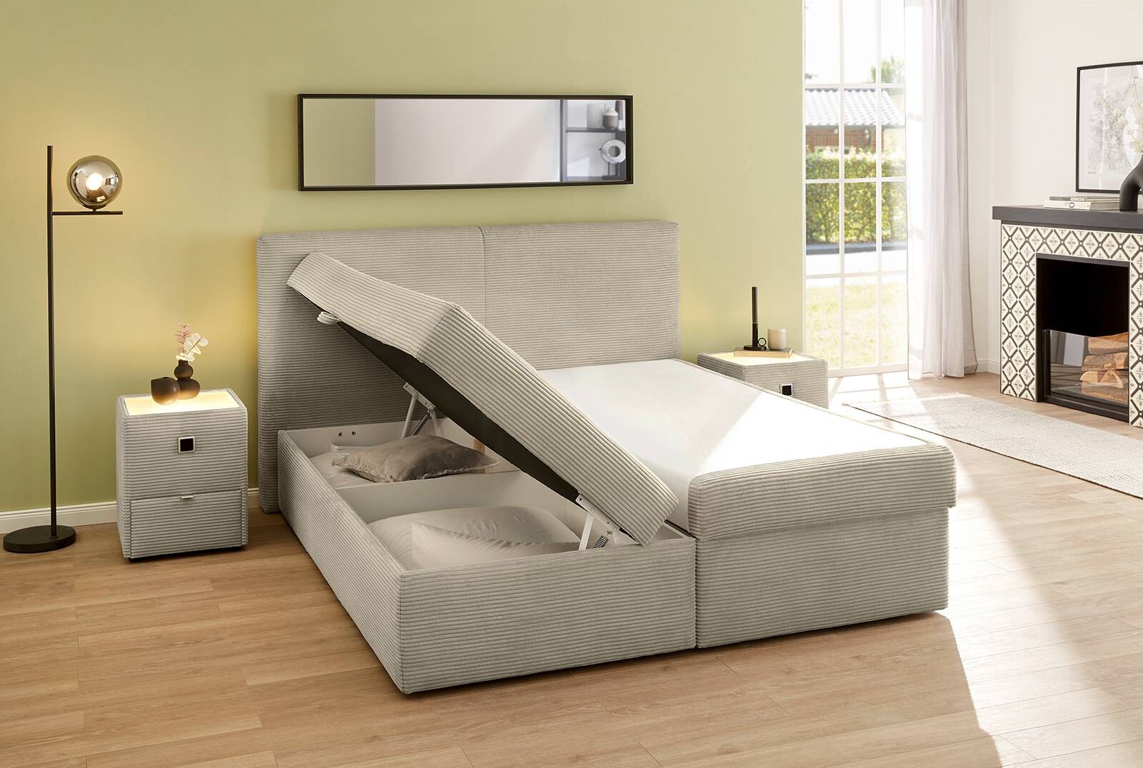 Boxbett Greige B/H/T: ca. 188x112x213 cm