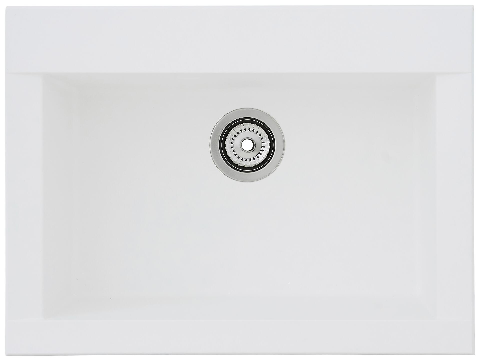 Respekta Einbauspüle Ohio 66 x 50 W weiß Mineralite B/H/T: ca. 66x21x50 cm