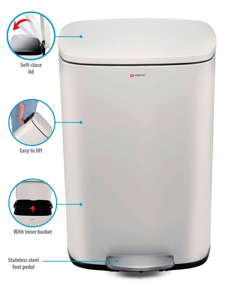 alpina Treteimer weiß Kunststoff